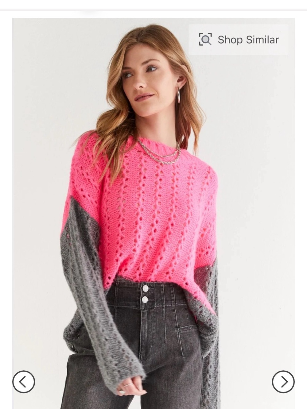 Francesca’s NWOT Lillie Pointelle Color Block Pullover
